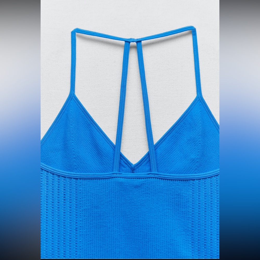 Zara electric blue perforated seamless bodysuit - Picture 7 of 9